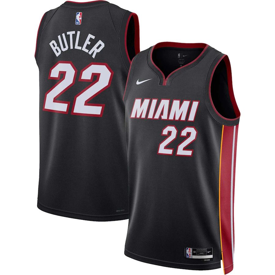 Men Miami Heat 22 Jimmy Butler Nike Black Icon Edition 2022-23 Swingman NBA Jersey